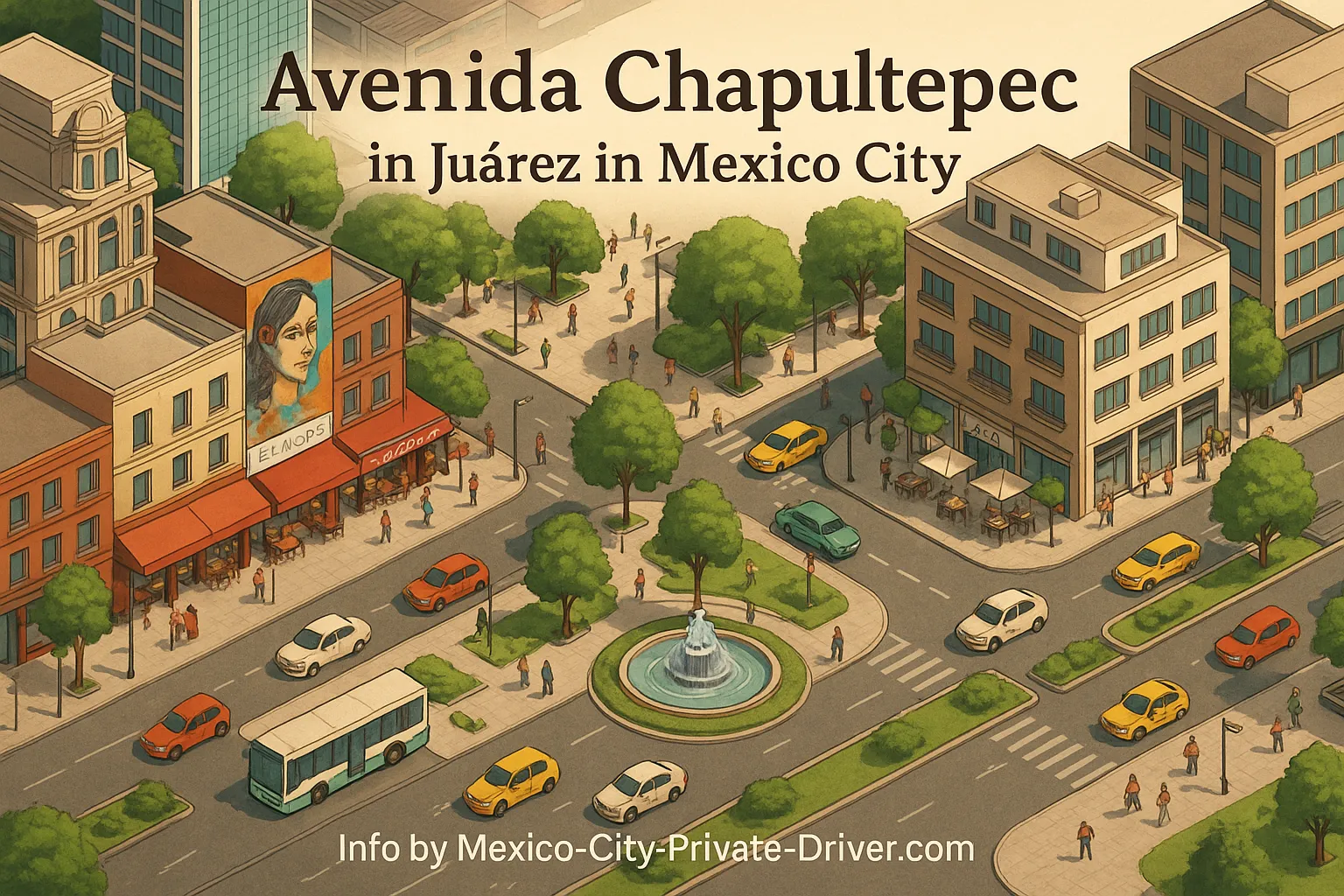 Avenida Chapultepec in Juárez in Mexico City