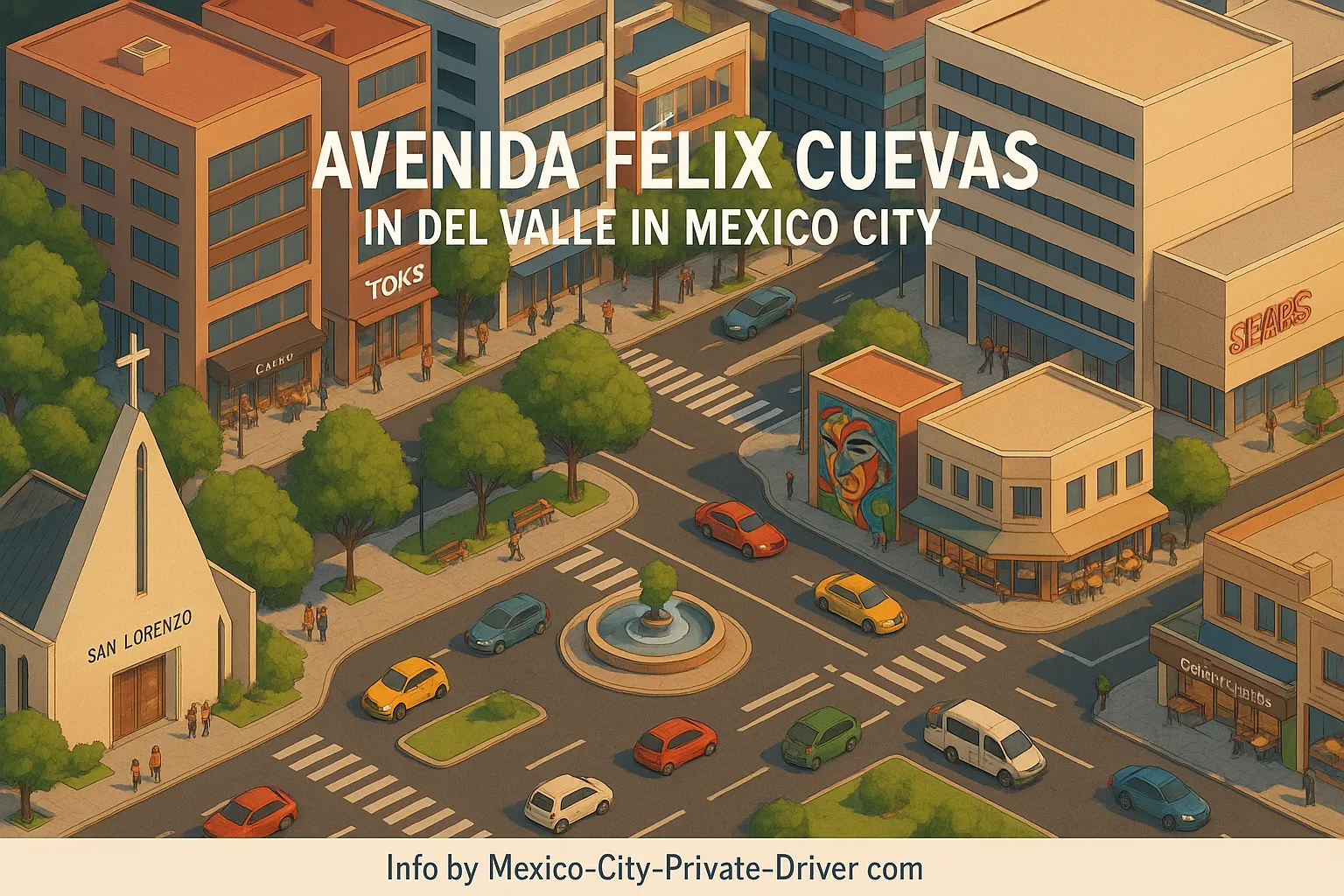Avenida Félix Cuevas in Del Valle in Mexico City