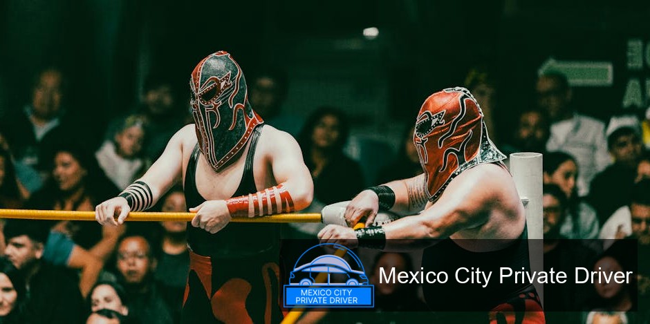 A lively scene at Arena México showcasing colorful masks and excited fans during a Lucha Libre event in Mexico City.