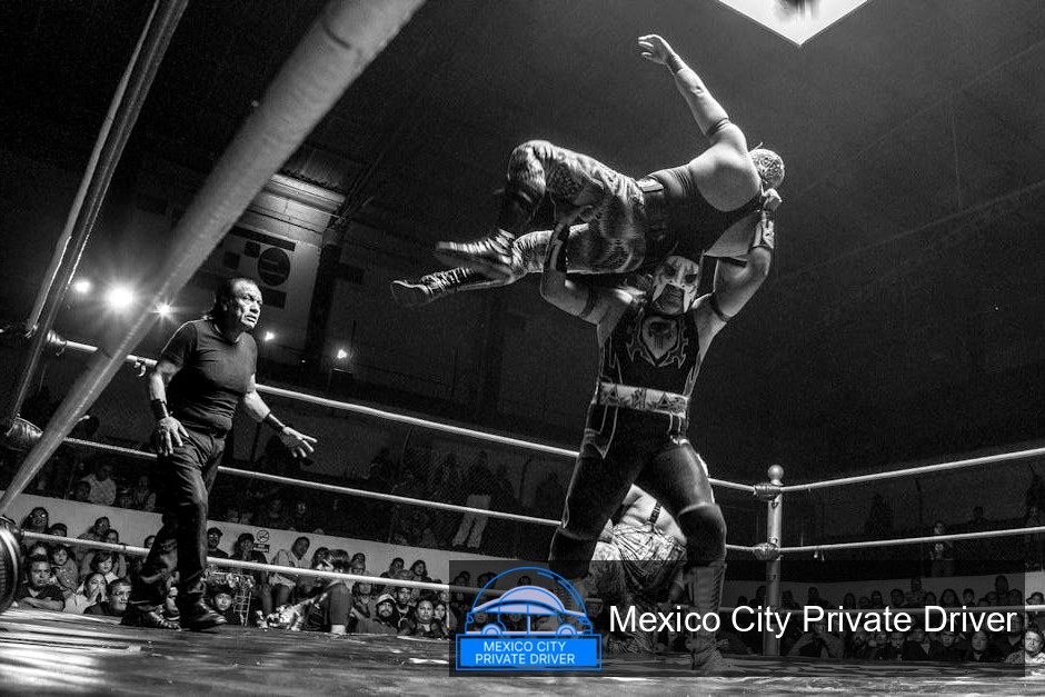 A close-up of Lucha Libre tickets for an upcoming match at Arena México in Mexico City.