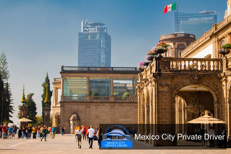 A panoramic view of the various attractions in Bosque de Chapultepec, including the Chapultepec Castle and museums.