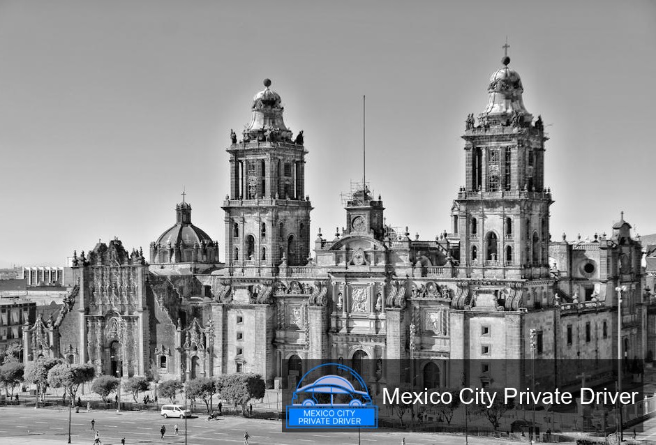 Close-up of the ornate stone carvings on the façade of Catedral Metropolitana in Mexico City.